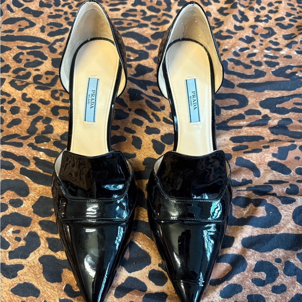 Prada Black Patent Leather Heels